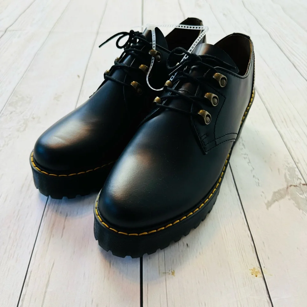 Dr Martens Leona Lug Sole Platform Derby Shoes Size 11